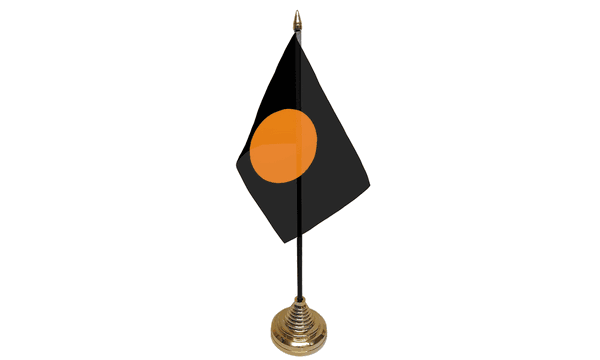 Black with Orange Circle Table Flags